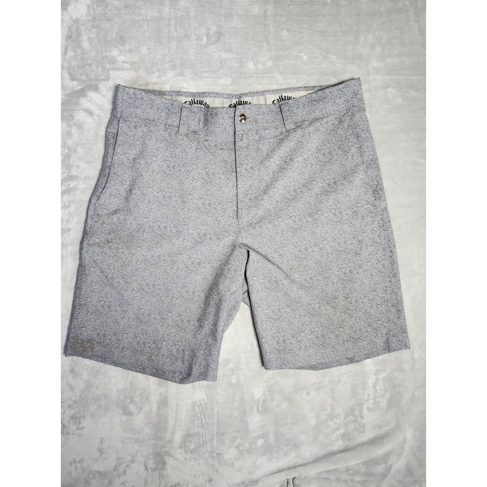 Callaway Men's Golf Shorts Size 36W Active‎ Waistband Media Pocket Gray Blue